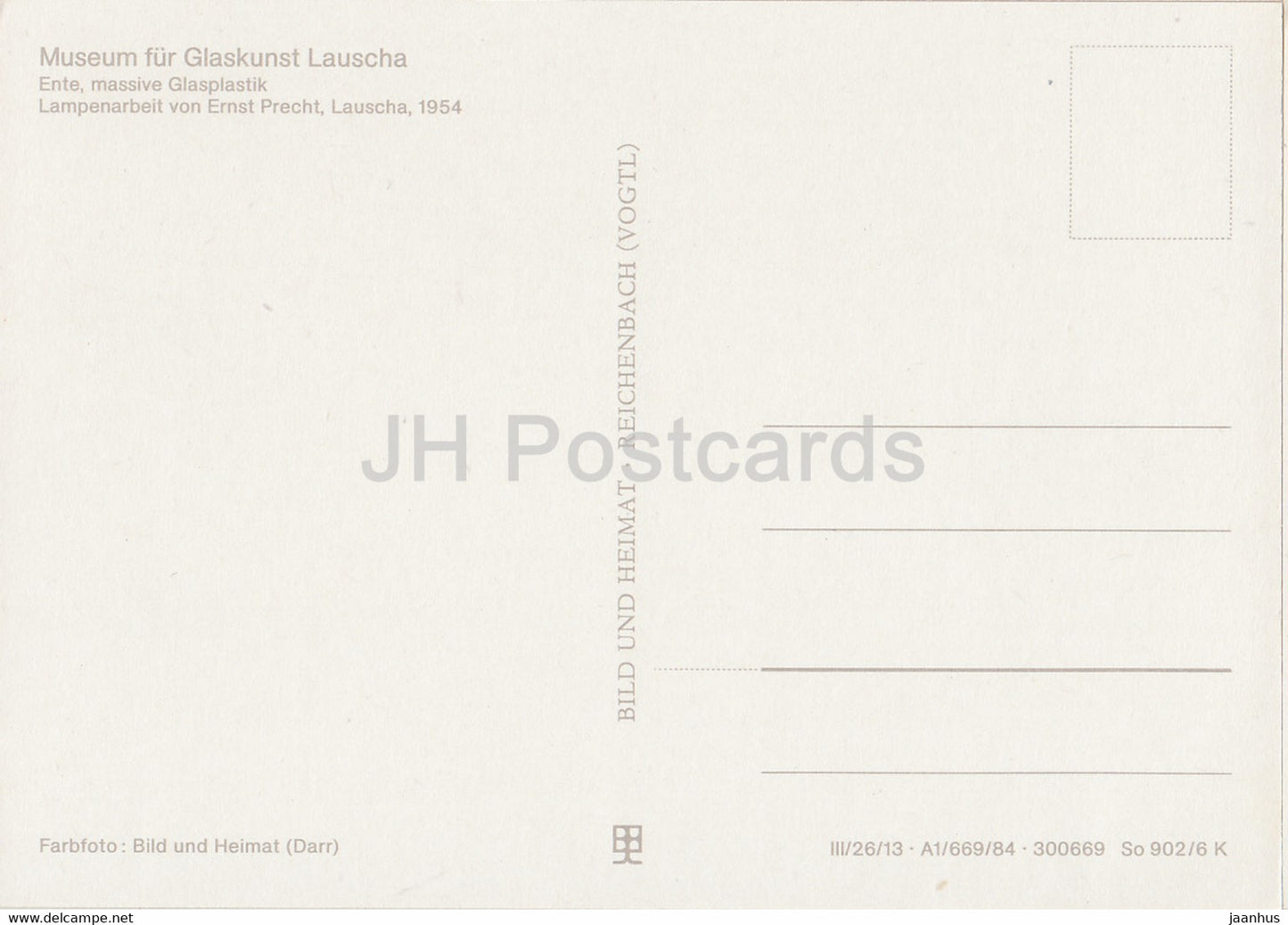 Ente - duck - glass - Museum fur Glaskunst Lauscha - DDR Germany - unused