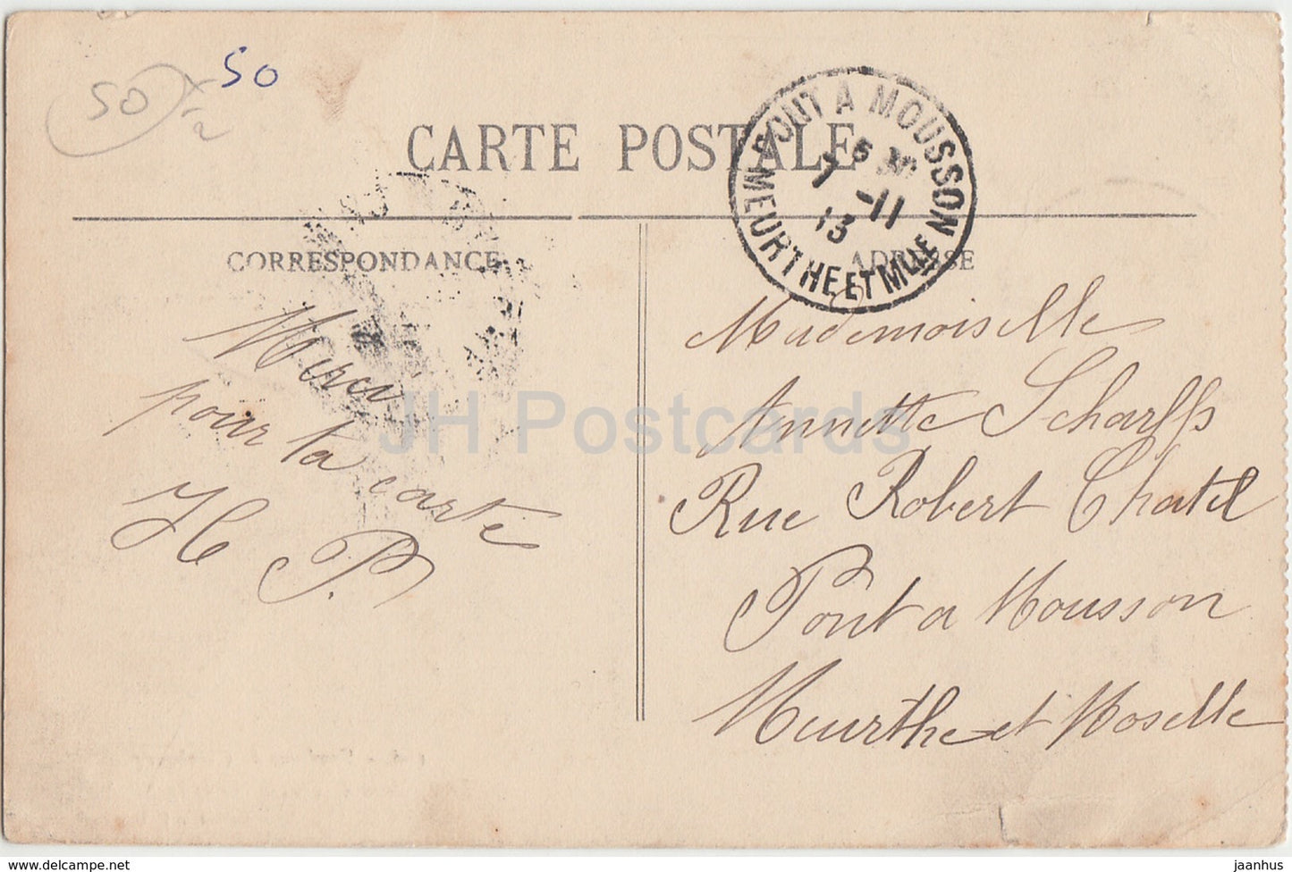 Environs de Cherbourg - Le Chateau d Tourlaville et la Riviere - castle - 166 - 1913 - old postcard - France - used