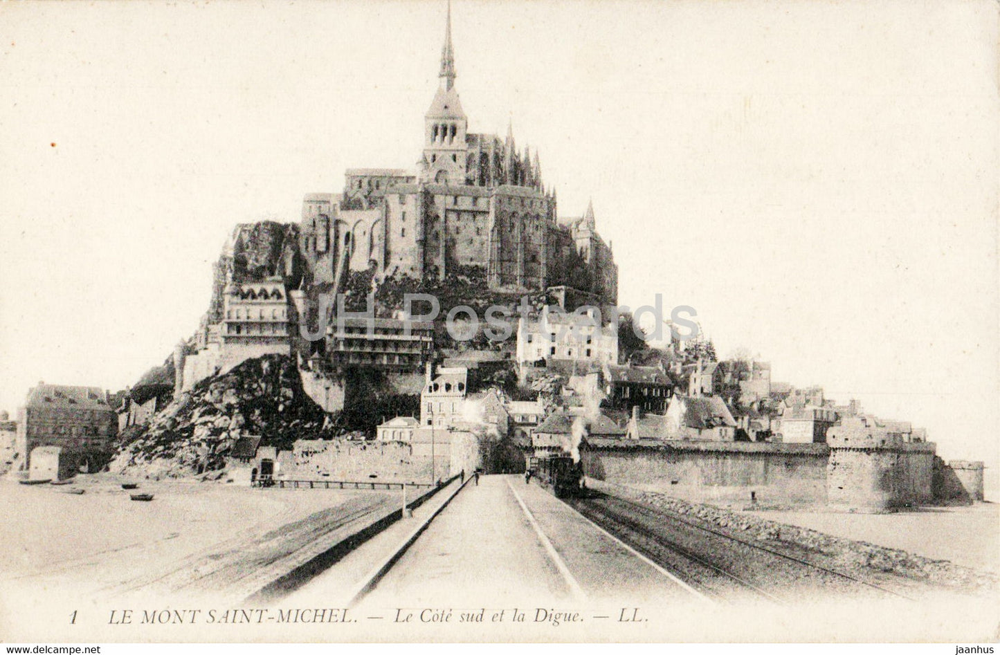 Le Mont Saint Michel - Le Cote Sud et la Digue - 1 - old postcard - France - unused - JH Postcards