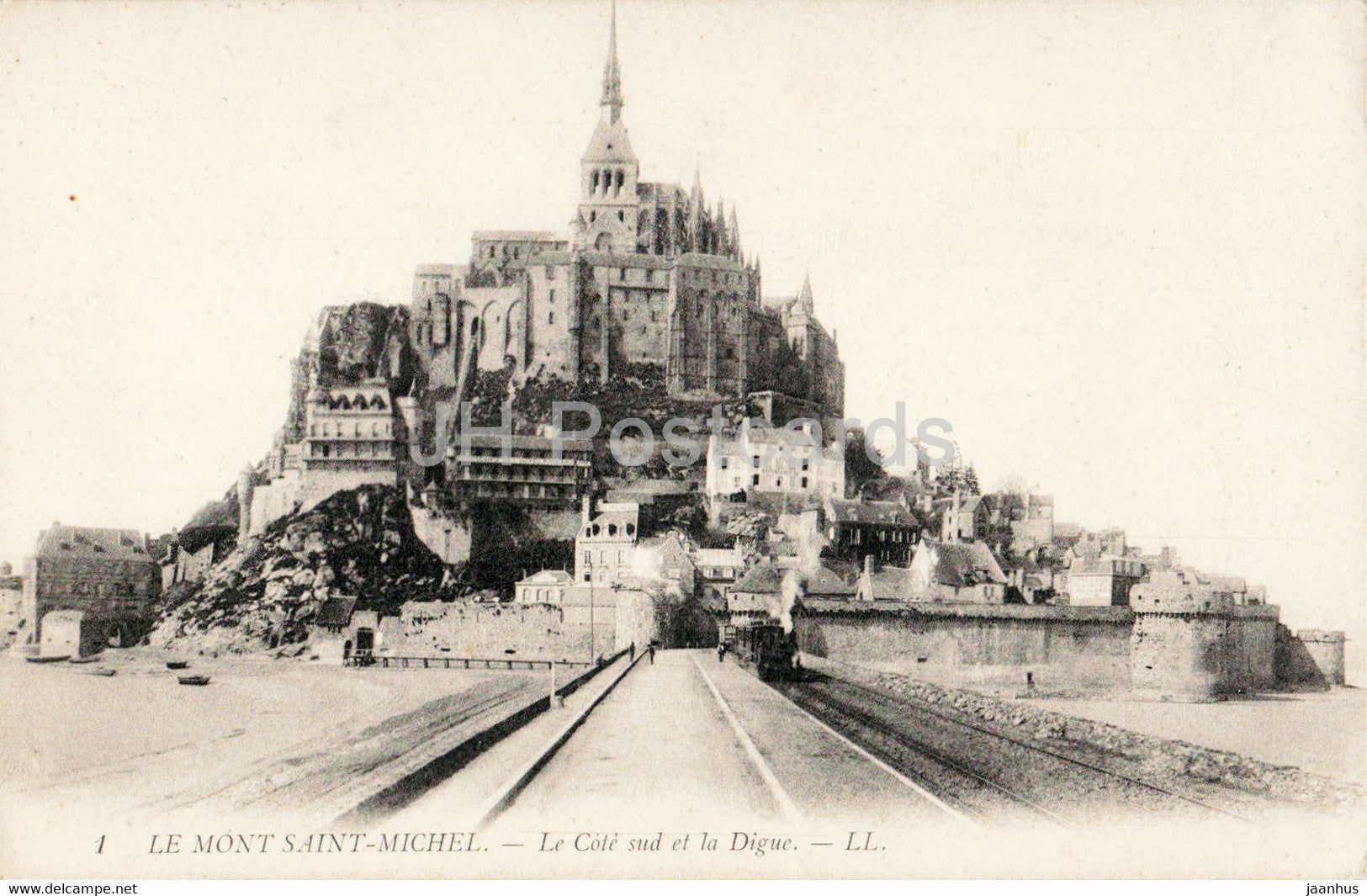 Le Mont Saint Michel - Le Cote Sud et la Digue - 1 - old postcard - France - unused - JH Postcards