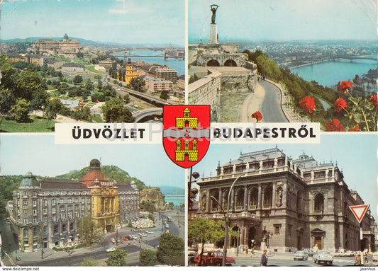 Greetings from Budapest - architecture - multiview - 1974 - Hungary - used - JH Postcards