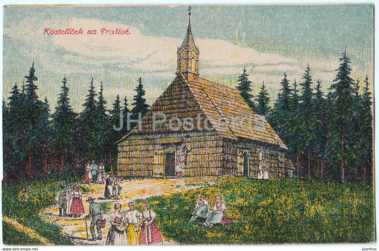Kostelicek na Prasive - Prasiva - church - old postcard - Czech Republic - unused - JH Postcards