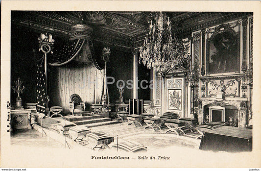 Fontainebleau - Salle du Trone - old postcard - France - unused - JH Postcards