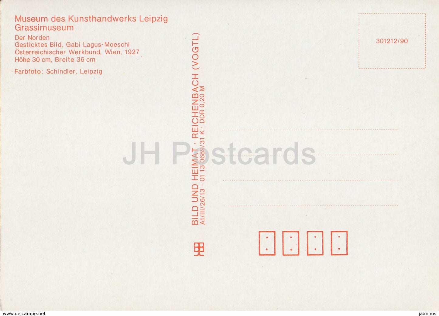 peinture de Gabi Lagus Moeschl - Der Norden - Gestichtes Bild - Art autrichien - Allemagne DDR - inutilisé