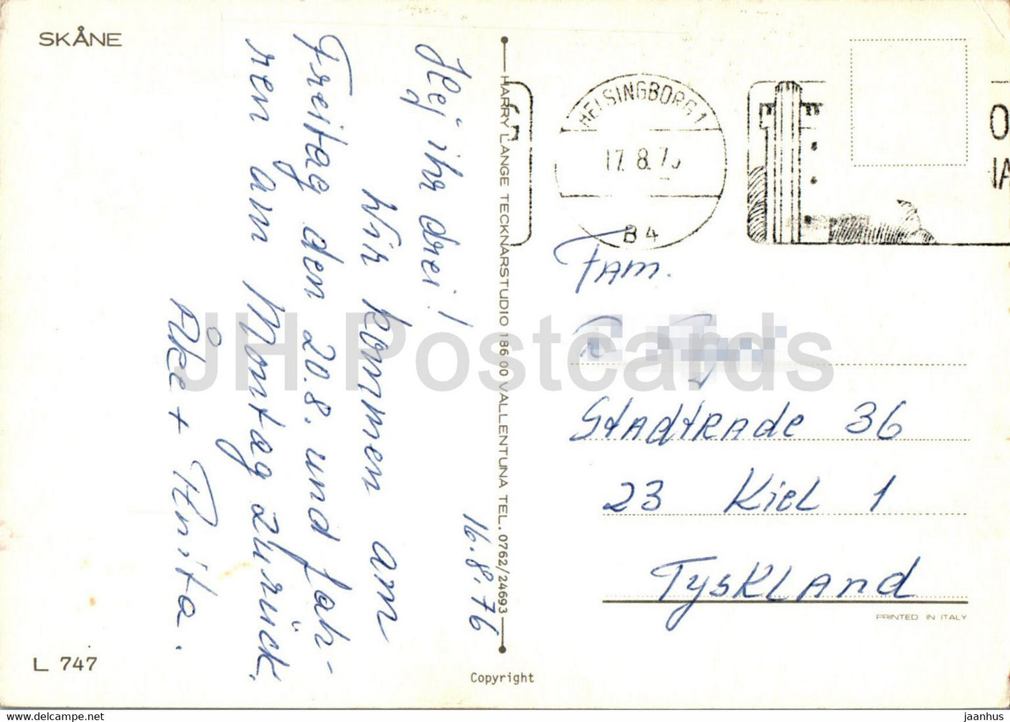 Skane - stork - birds - multiview - 1976 - Sweden - used