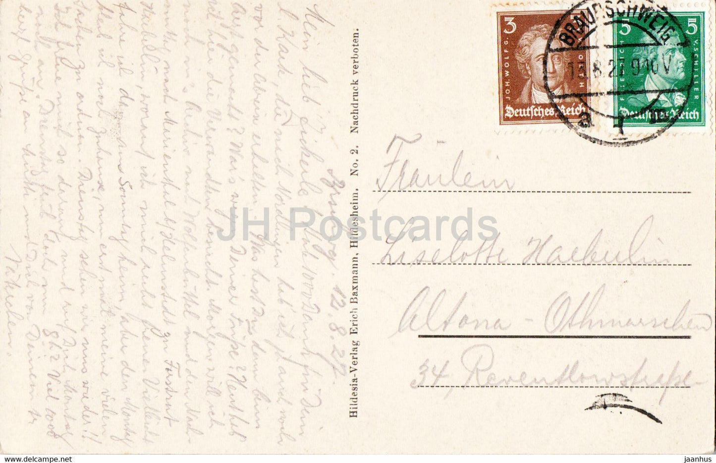 Braunschweig - Burg Dankwarderode - old postcard - 1927 - Germany - used