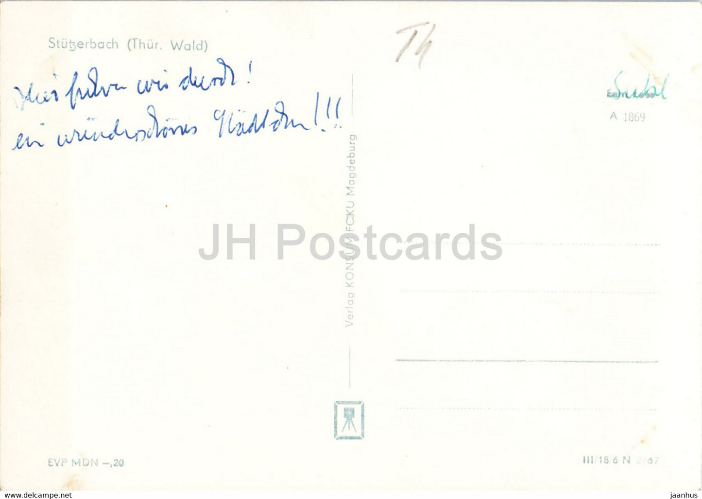 Stutzerbach - Thur Wald - old postcard - Germany DDR - used
