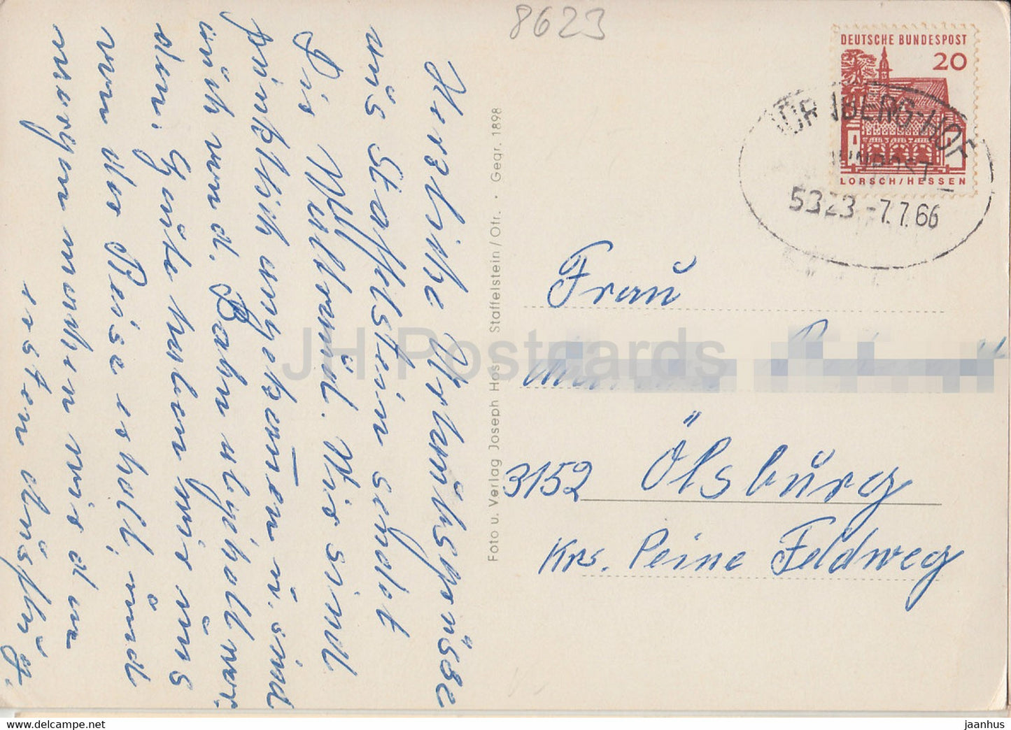 Gruss aus dem Maintal - Staffelberg - Vierzehheiligen - Schwabthal - Mittelschule - 1966 - Germany - used