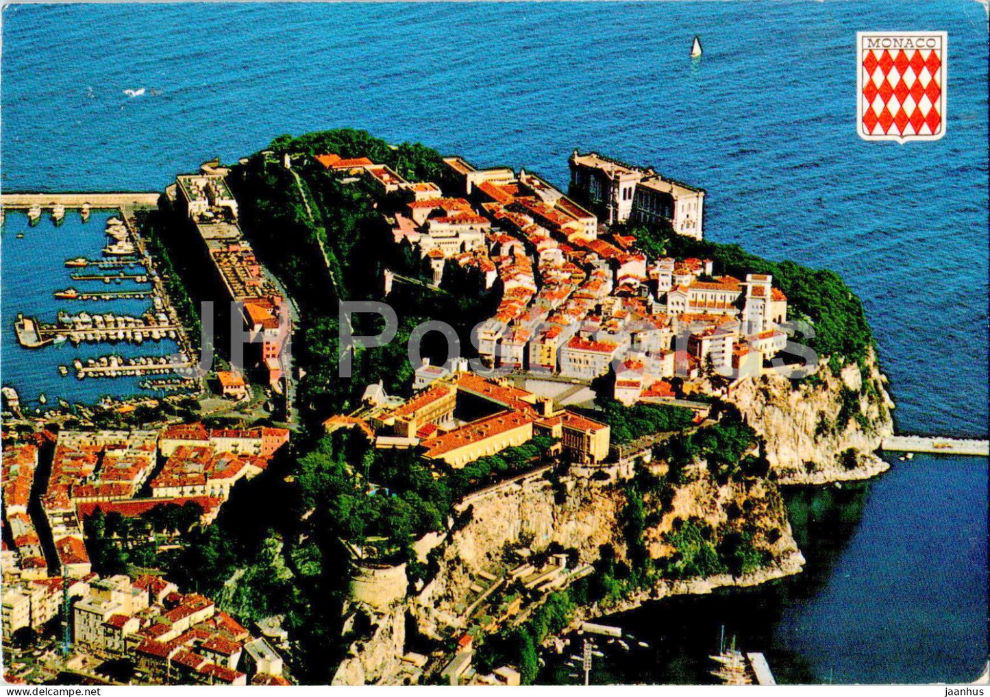 Principaute de Monaco - Vue aerienne du Rocher - Air view of the Rocks - 184 - 1985 - Monaco - used - JH Postcards