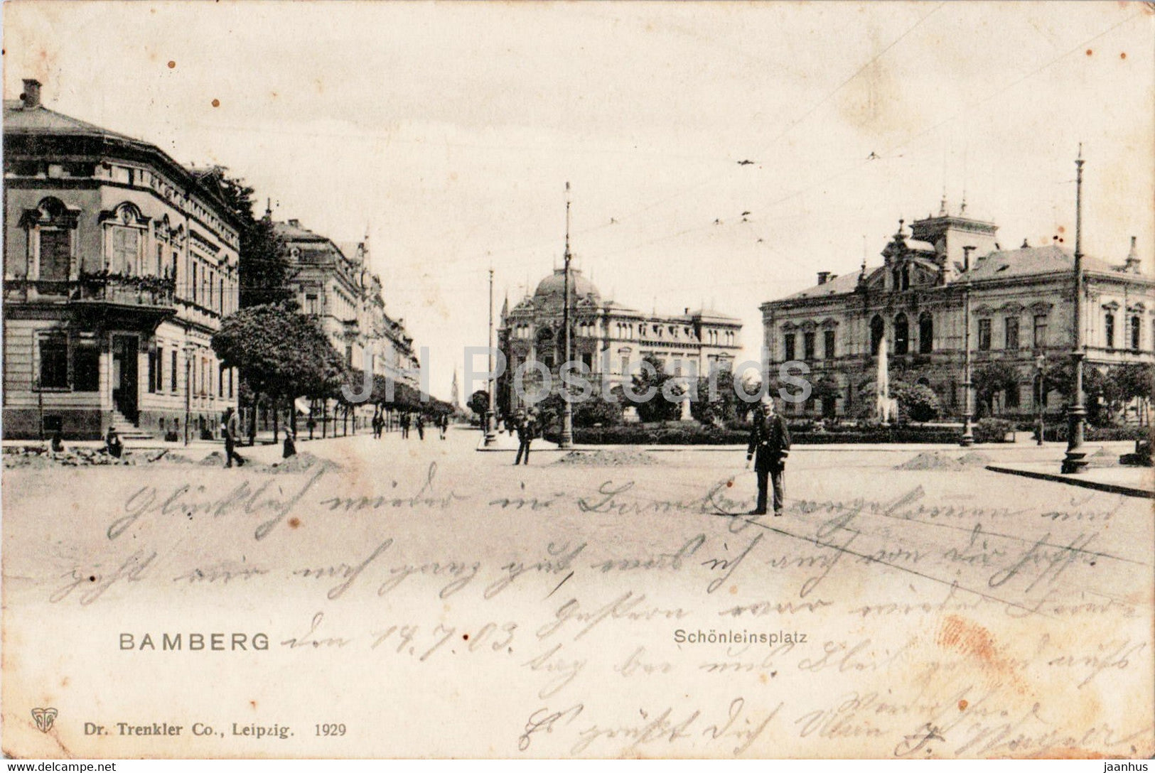 Bamberg - Schonleinsplatz - old postcard - 1903 - Germany - used - JH Postcards