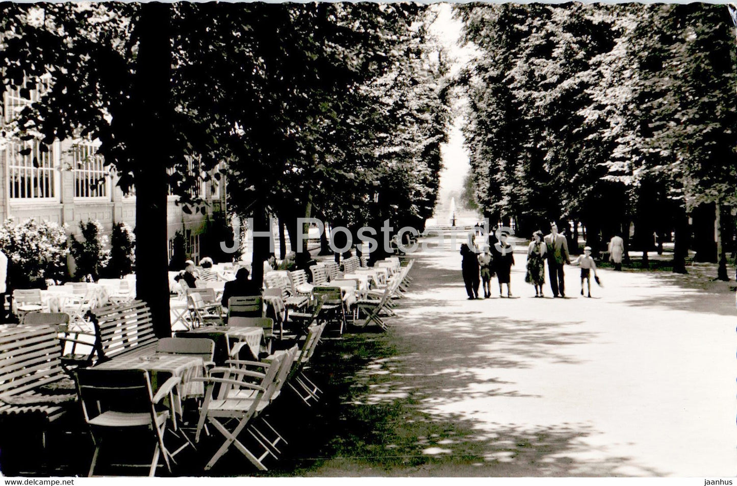 Bad Pyrmont - Hauptallee mit Fontane - old postcard - Germany - unused - JH Postcards