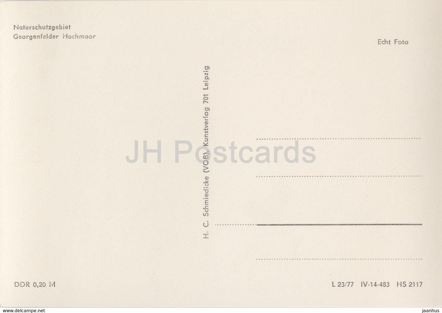 Naturschutzgebiet Georgenfelder Hochmoor - 3 - Germany DDR - unused