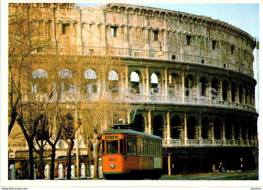 Roma - Rome - Colosseo - Colosseum - tram - ancient world - Italy - unused - JH Postcards