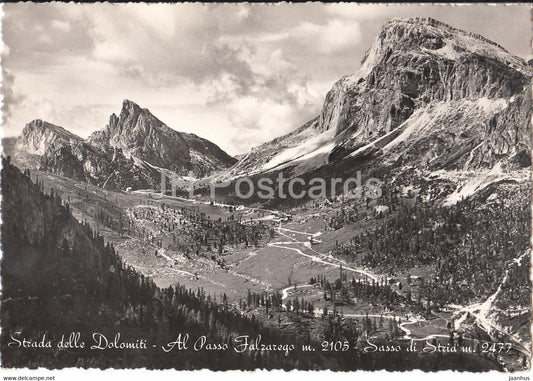 Strada delle Dolomiti - Al Passo Falzarego 2105 m - Sasso di Stria 2477 m - Italy - Italia - unused - JH Postcards