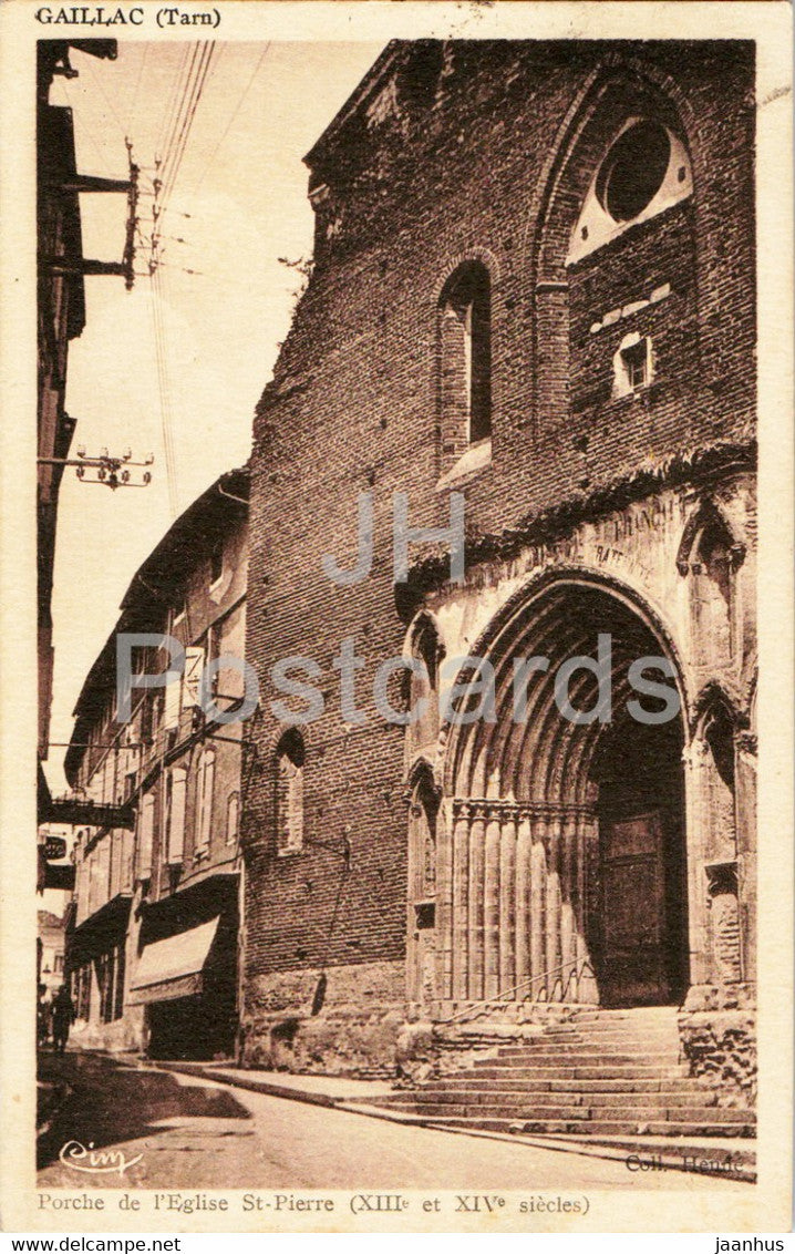 Gaillac - Porche de l'Eglise St Pierre - church - old postcard - France - used - JH Postcards
