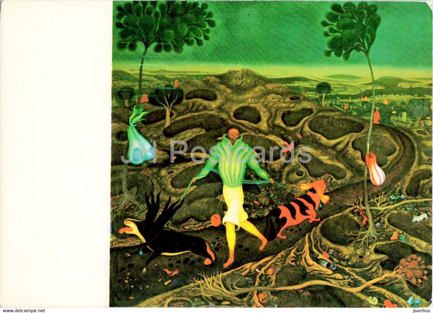 painting by Arik Erich Bauer - Zwischen Gestern und Heute - Austrian art - Austria - unused - JH Postcards