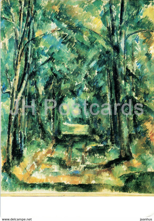 painting by Paul Cezanne - Weg in Chantilly - French art - Germany - used - JH Postcards