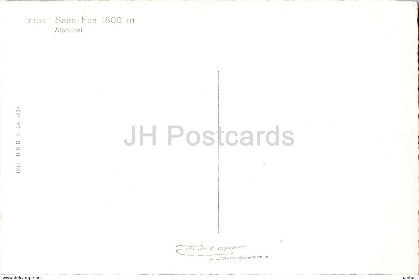 Saas Fee 1800 m - Alphubel - 7343 - carte postale ancienne - Suisse - inutilisée