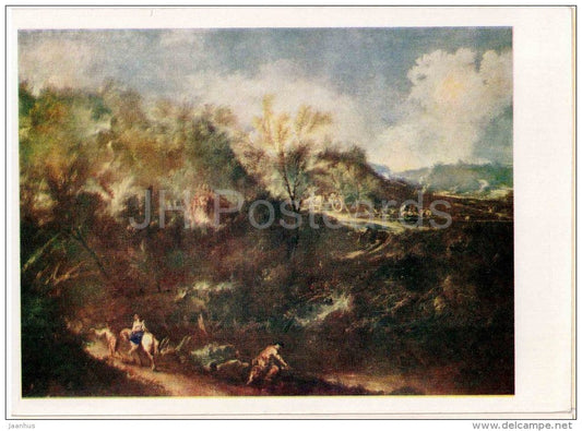 painting by Alessandro Magnasco - Mountain landscape , 1720-s - streets - italian art - unused - JH Postcards