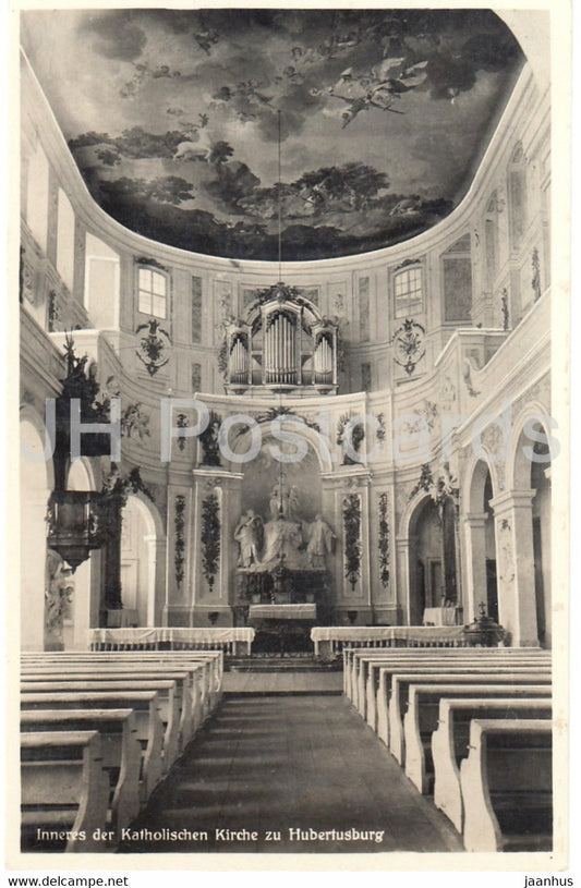 Inneres der Katholischen Kirche zu Hubertusburg - church - Germany - unused - JH Postcards