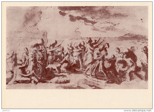 painting by Nicholas Poussin - Crossing of the Red Sea , 1634-35 - French art - 1986 - Russia USSR - unused - JH Postcards
