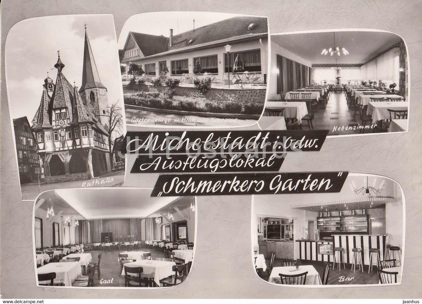 Michelstadt i Odw - Ausflugslokal - Schmerkers Garten - Rathaus - Saal - Bar - Germany - unused - JH Postcards
