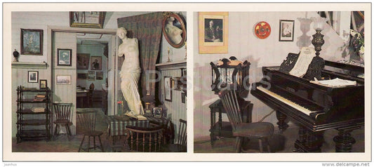 Living Room - piano - Russian artist I. Repin Museum Penates Penaty - Russia USSR - 1982 - unused - JH Postcards