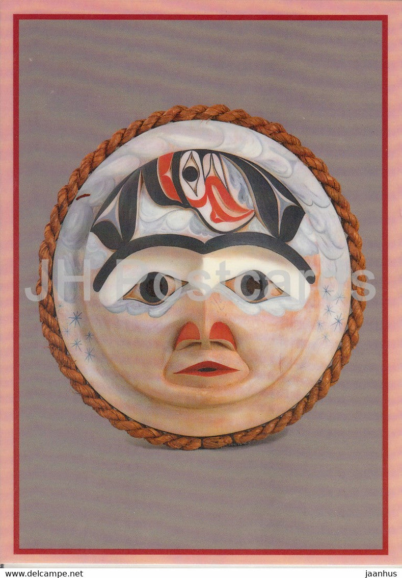 Raven and Sun Mask - Nuu Chah Nult - art - Germany - used - JH Postcards