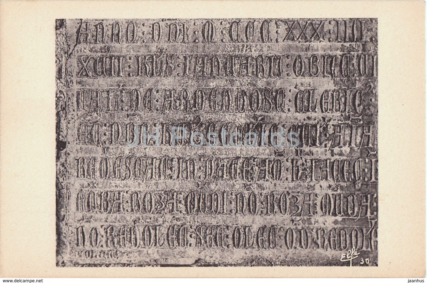 Cloitre de St Bernard de Comminges - Inscription a cote de la porte trilobee - old postcard - France - unused