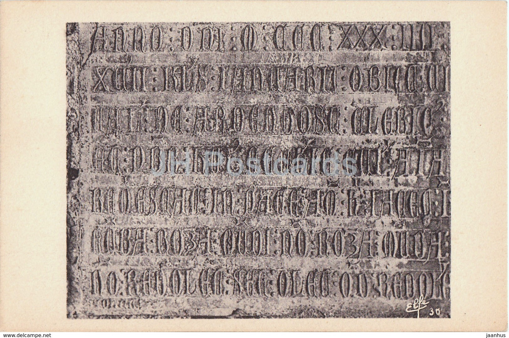 Cloitre de St Bernard de Comminges - Inscription a cote de la porte trilobee - old postcard - France - unused