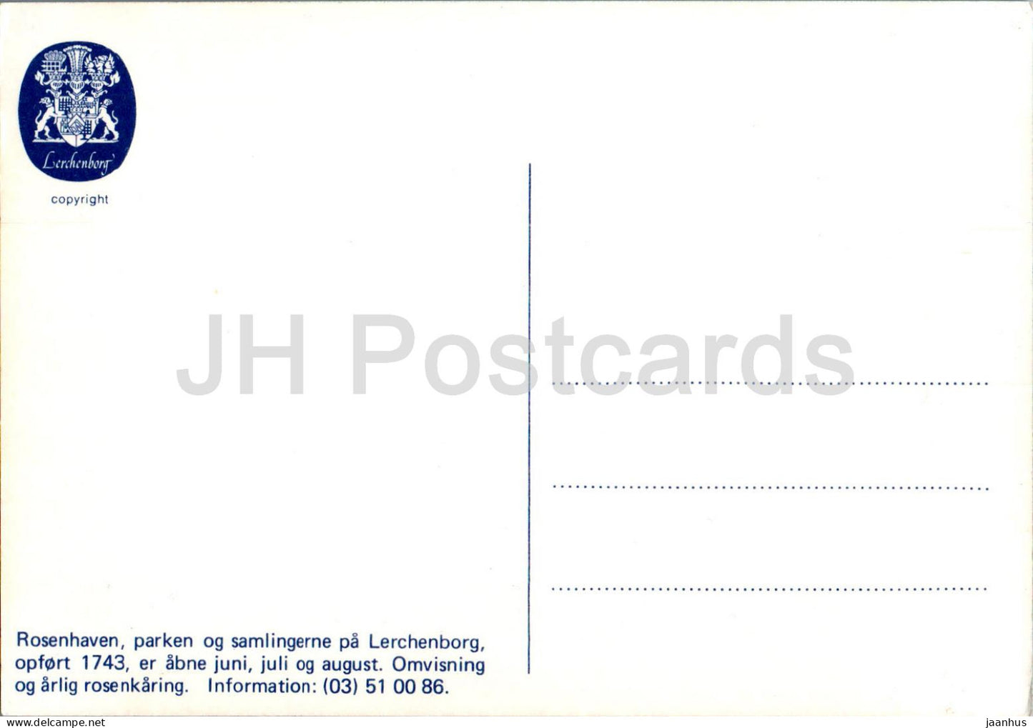 Rosenhaven - Lerchenborg - Denmark - unused
