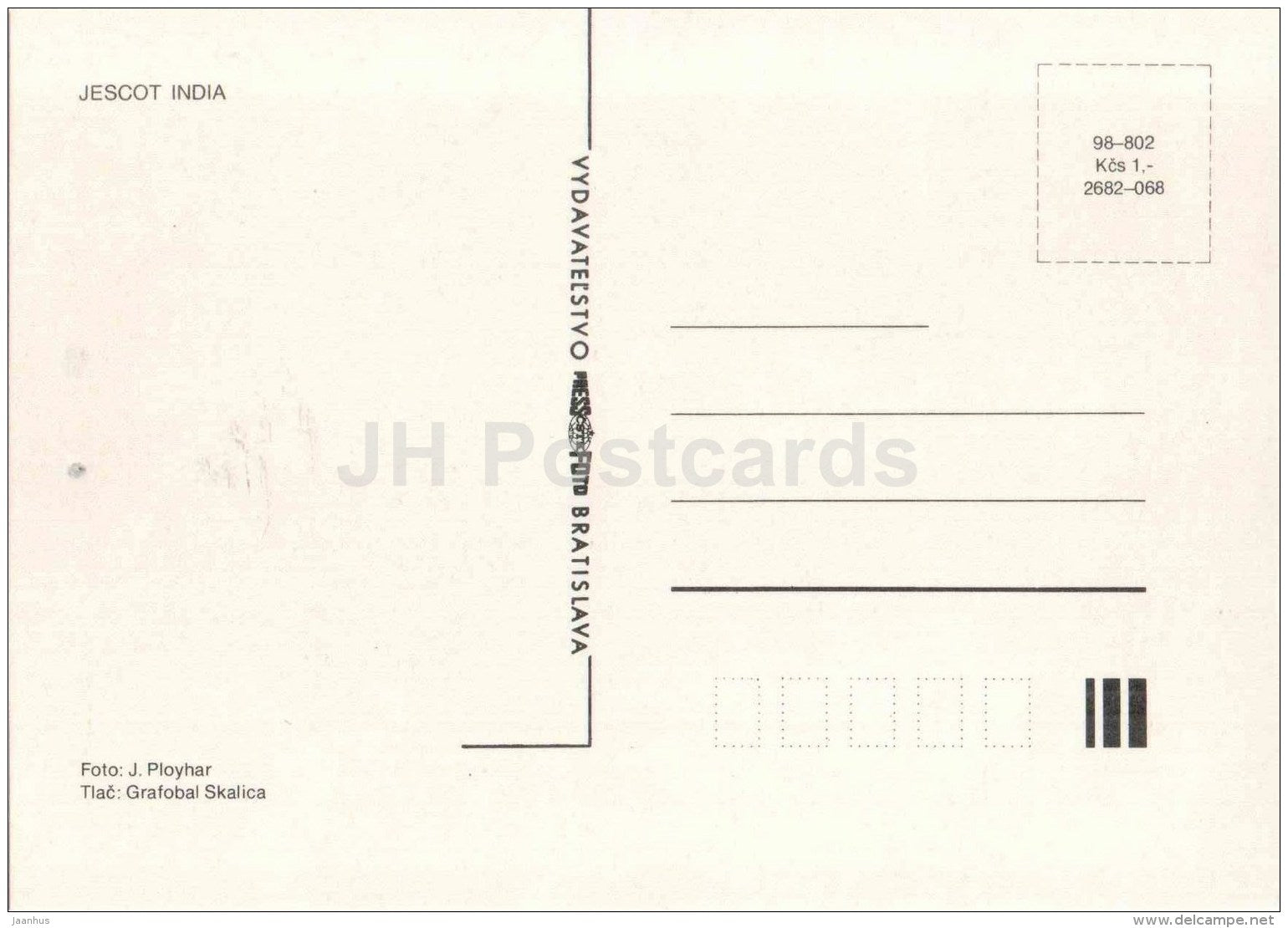 Jescot India - dahlia - flowers - Slovakia - Czechoslovakia - unused - JH Postcards
