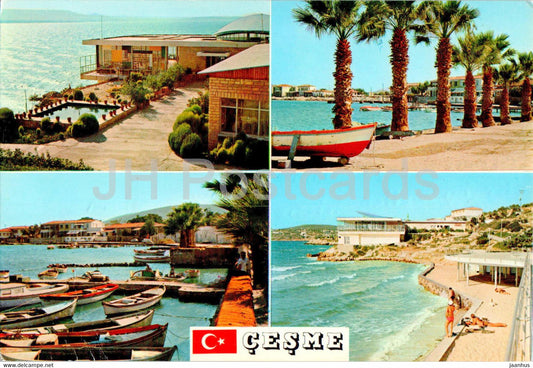 Cesme - Izmir - Otel Balin ve Cesme'den dort gorunus - hotel - boat - multiview - Turkey - used - JH Postcards
