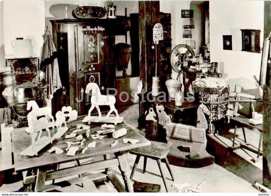 Schleusingen - Austellungszentrum - Schnitzerstube - horse toys - Germany DDR - unused - JH Postcards