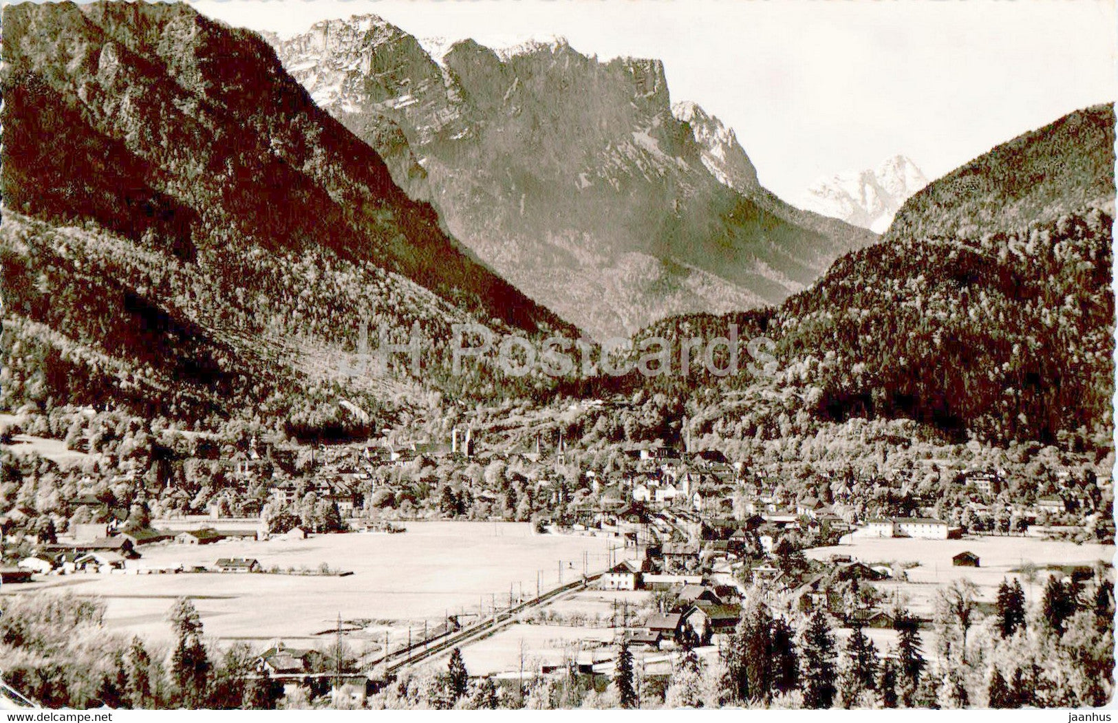 Bad Reichenhall - Blick zu den Loferer Steinbergen - old postcard - 1955 - Germany - used - JH Postcards