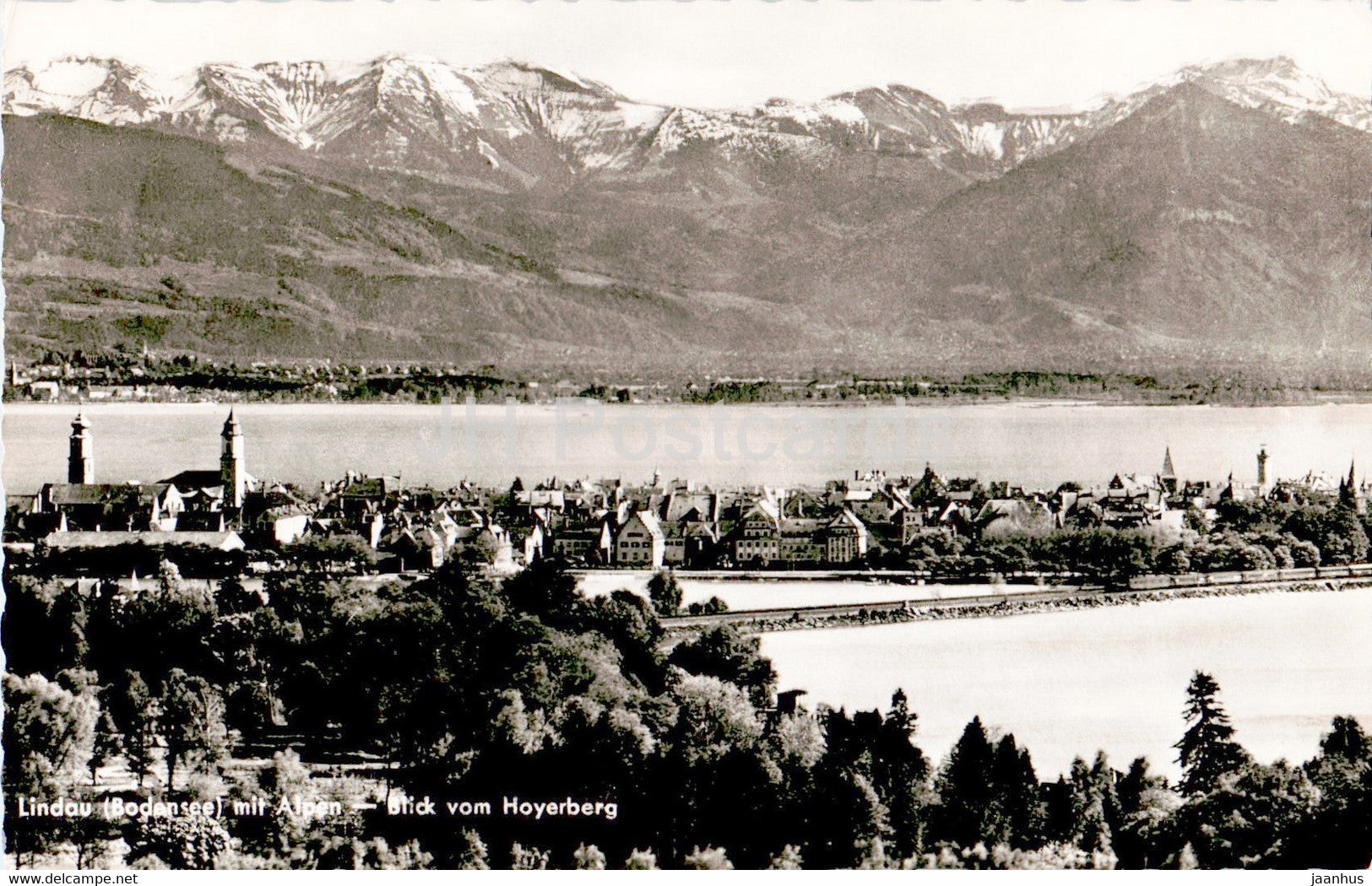 Lindau mit Alpen - Blick vom Hoyerberg - 1960 - Germany - used - JH Postcards