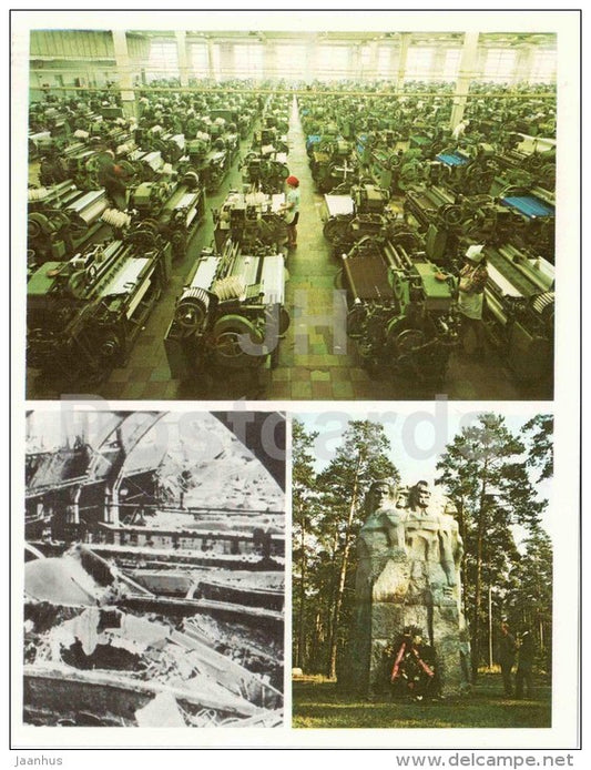 Darnits Silk Factory - monument to the Soldiers - large format postcard - Kyiv - Kiev - 1980 - Ukraine USSR - unused - JH Postcards