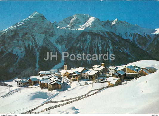 Latsch - Albulatal 1580 m gegen Piz Rugnux und Piz d'Ela - 1983 - Switzerland - used - JH Postcards