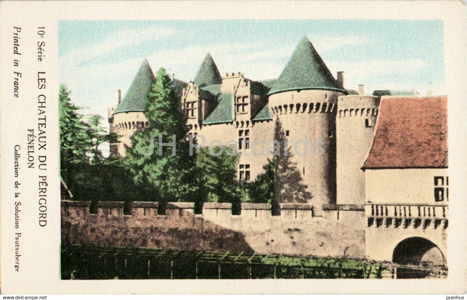 Les Chateaux du Perigord - Fenelon - castle - old postcard - France - unused - JH Postcards