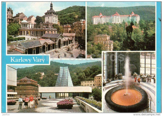 Karlovy Vary - Karlsbad - spa - fountain - Czechoslovakia - Czech - unused - JH Postcards