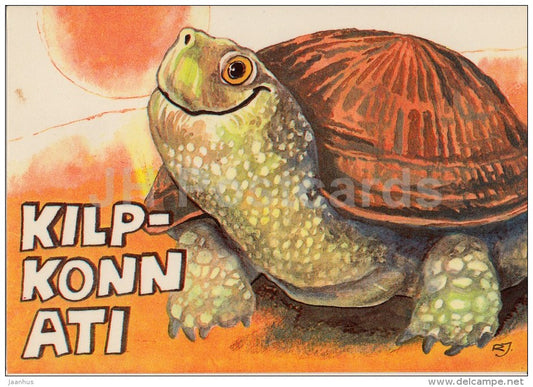 illustration by R. Jarvi - Tortoise Ati - 1981 - Estonia USSR - unused - JH Postcards