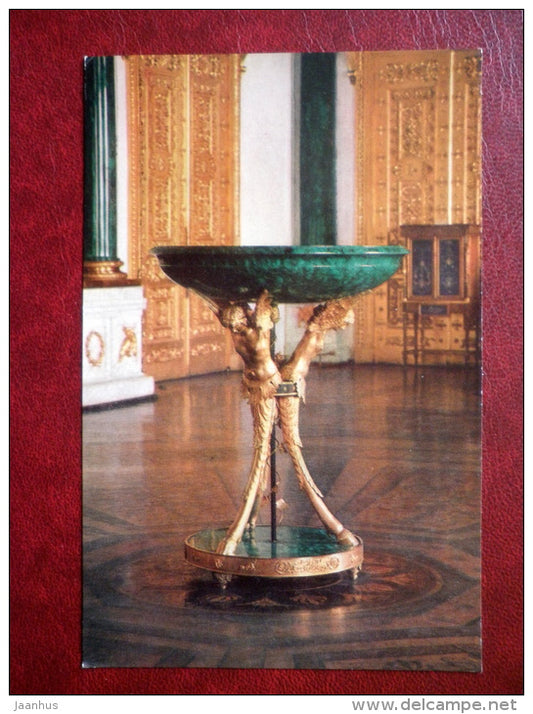 Tripod Tazza , 1809  - Russian Malachite - The Hermitage , Leningrad - 1980 - Russia USSR - unused - JH Postcards