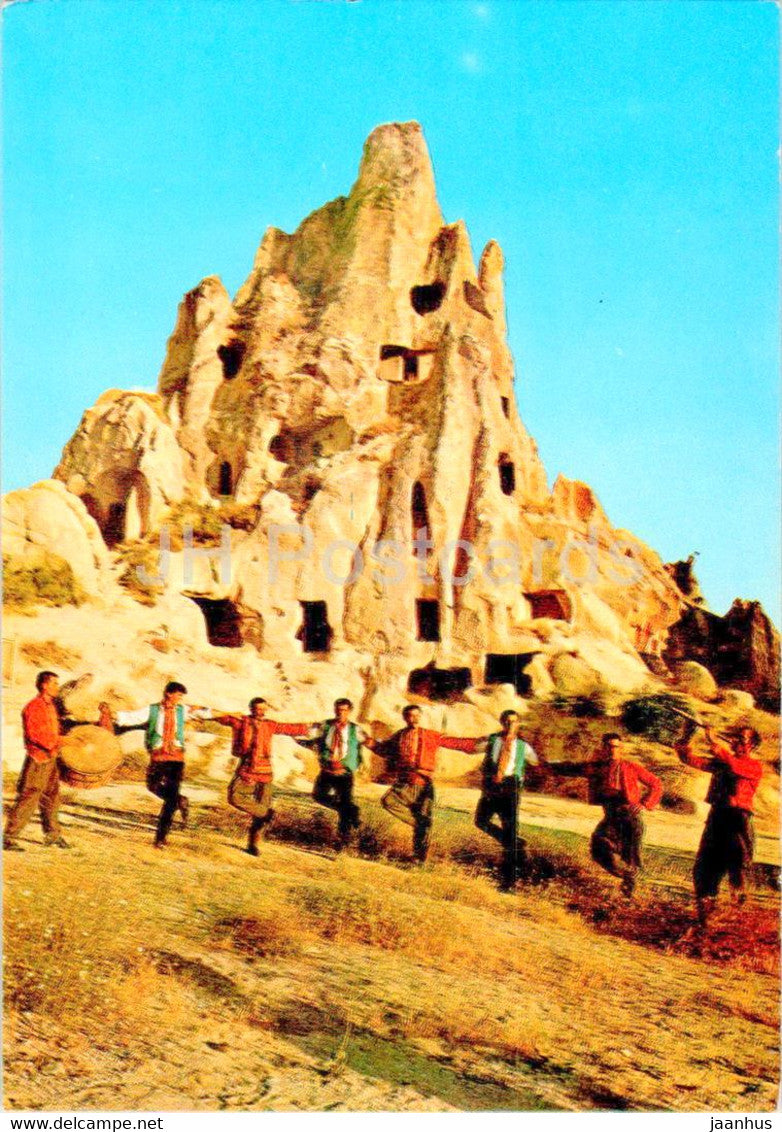 Nevsehir - The local folk dancers and Virgin Monastery - folk dance - 50-45 - Turkey - unused - JH Postcards