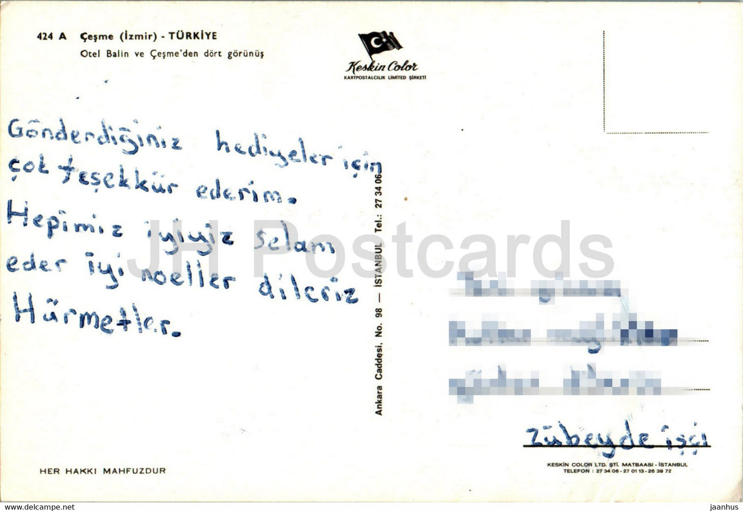 Cesme - Izmir - Otel Balin ve Cesme'den dort gorunus - hotel - boat - multiview - Turkey - used