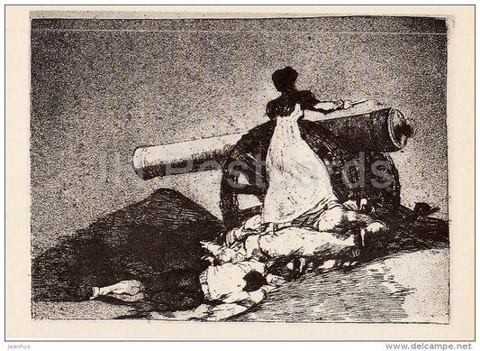 painting by Francisco Goya - What courage - cannon - Spanish art - Russia USSR - 1984 - unused - JH Postcards