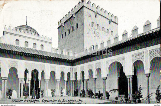 Bruxelles - Brussels - Pavillon D'Espagne - Exposition de Bruxelles 1910 - old postcard - 1910 - Belgium - used - JH Postcards