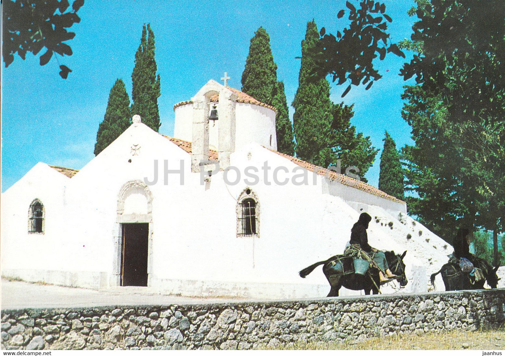 Crete - Kritsa - Church of St Virgin Kera - horse - Greece - unused - JH Postcards