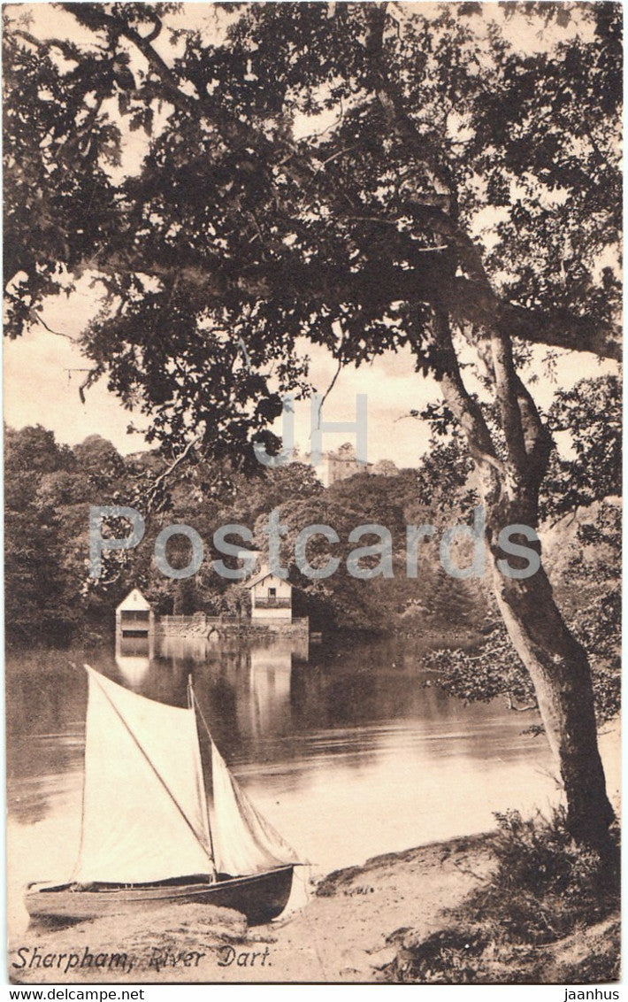 Sharpham - River Dart - boat - 21619 - old postcard - England - United Kingdom - unused - JH Postcards