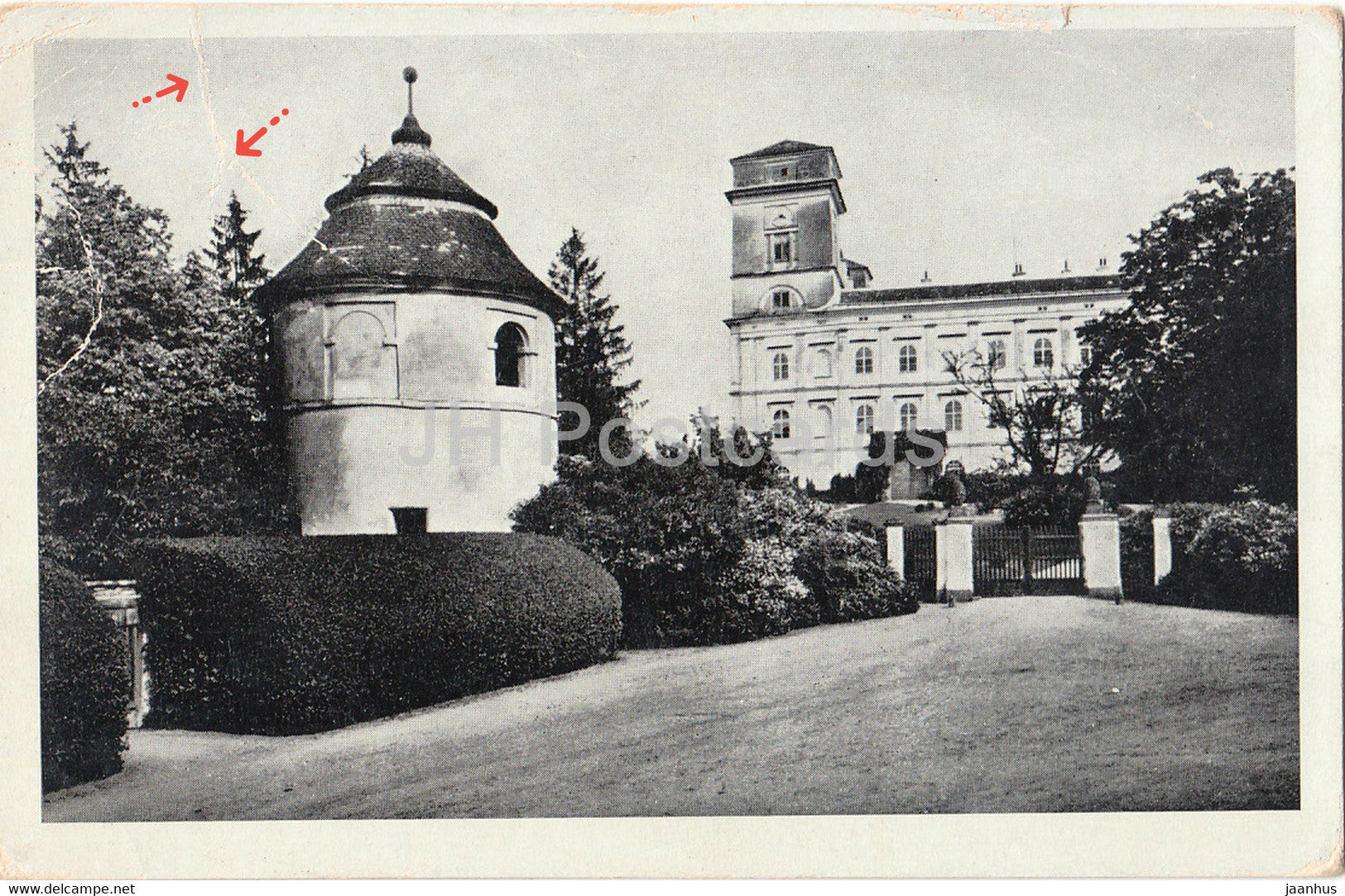 Racice - zamek - castle - old postcard - Czech Republic - used - JH Postcards