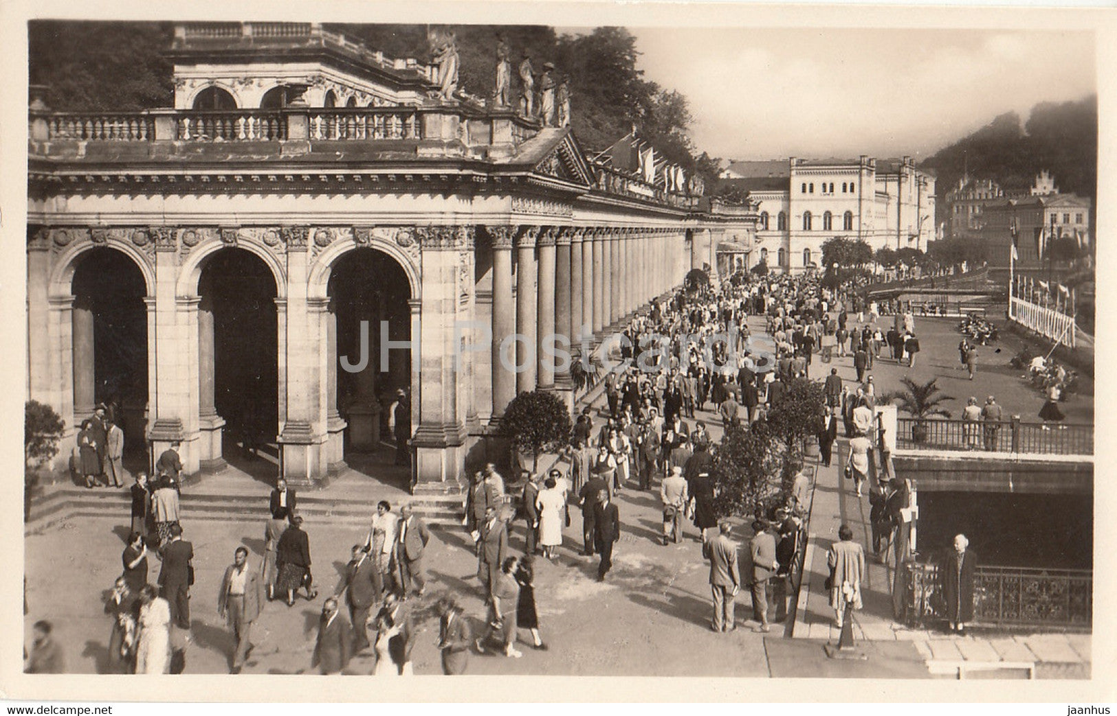 Karlovy Vary - Karlsbad - kolonada - Colonnade - 593 - old postcard - Czechoslovakia - Czech Republic - unused - JH Postcards